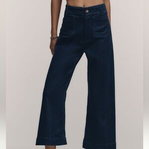 Anthropologie Maeve Colette Cropped High Rise Wide Leg Jean-dark wash-25